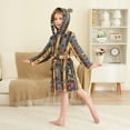 thumbnail image 4 of FORMRS Niños Bathrobe Unisex Hooded Robe Soft Plush Pajamas Sleepwear, Size 2-3T, Orange Geometric, 4 of 7