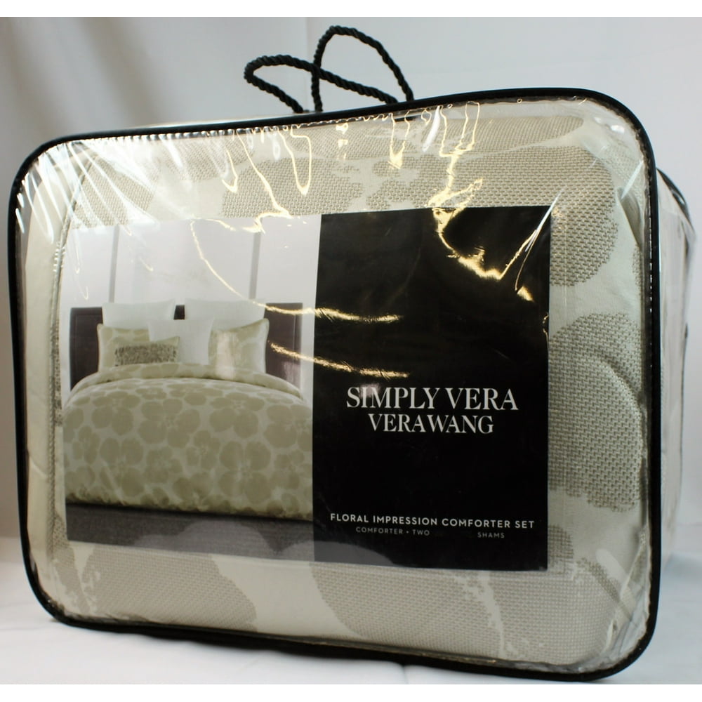 Simply Vera Vera Wang (Queen Floral impression comforter set) Walmart
