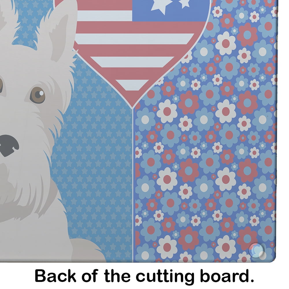 Wheaten Scottish Terrier Glass Cutting Board Large 12 in x 15 in
