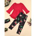 thumbnail image 4 of goowrom Girl?s Ruffles Long Sleeve Tops and Print Long Pants with Headband Set, 4 of 8