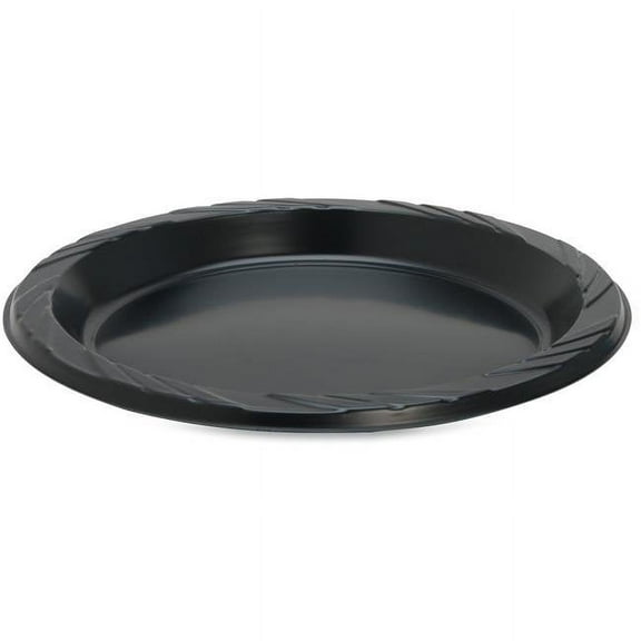 9 in. Round Plastic Plates - Black