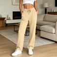 thumbnail image 5 of BLVB Womens Casual Baggy Sweatpants High Waisted Wide Leg Joggers Drawstring Athletic Workout Lounge Trousers with Pockets, 5 of 9