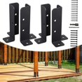 thumbnail image 3 of 4Pcs Adjustable Deck Post Anchor Base Brackets Fence for Pergola Fence Railing Mailbox Pavilion Garden Tool, 3 of 5