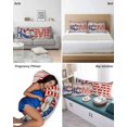 thumbnail image 5 of 4th of July Queen Pillow Cases Set of 2 - Microfiber Bed Throw Pillow Covers, Stars Striped Farmhouse American Flag Wood Grain Decorative Lumbar Pillow Cover with Envelope Closure for Sofa 20"x30", 5 of 6