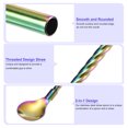thumbnail image 3 of Unique Bargains 4Pack 8.6' Stainless Steel Spoons Straws Reusable Twist Handle Spoon, Colorful, 3 of 5