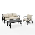 thumbnail image 4 of Crosley Furniture Kaplan 3 Piece Metal Outdoor Sofa Set in Oatmeal, 4 of 18