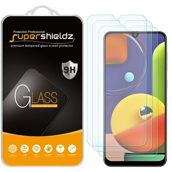 [3-Pack] Supershieldz for Samsung Galaxy A50s Tempered Glass Screen Protector, Anti-Scratch, Anti-Fingerprint, Bubble Free