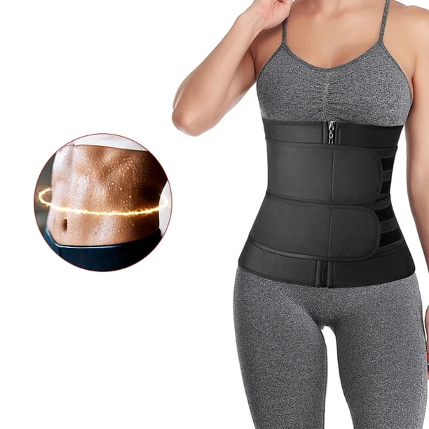 Cinturón de cintura | Compresión con cremallera de doble cintura | Faja abdominal transpirable de malla | Corsé moldeador de fitness para ejercicio y recuperación posparto | Alta elasticidad |
