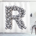 thumbnail image 1 of Ambesonne Letter R Shower Curtain, Soccer Theme Sports, 69"Wx84"L, Black and White, 1 of 3