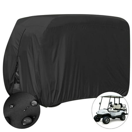 4 Passenger Golf Cart Cover Quality Heavy Duty fits Easy EZ GO Yamaha Club Car Tomberlin Weather Proof Weatherproof UV Protection Dust Playthru Black Silver tan