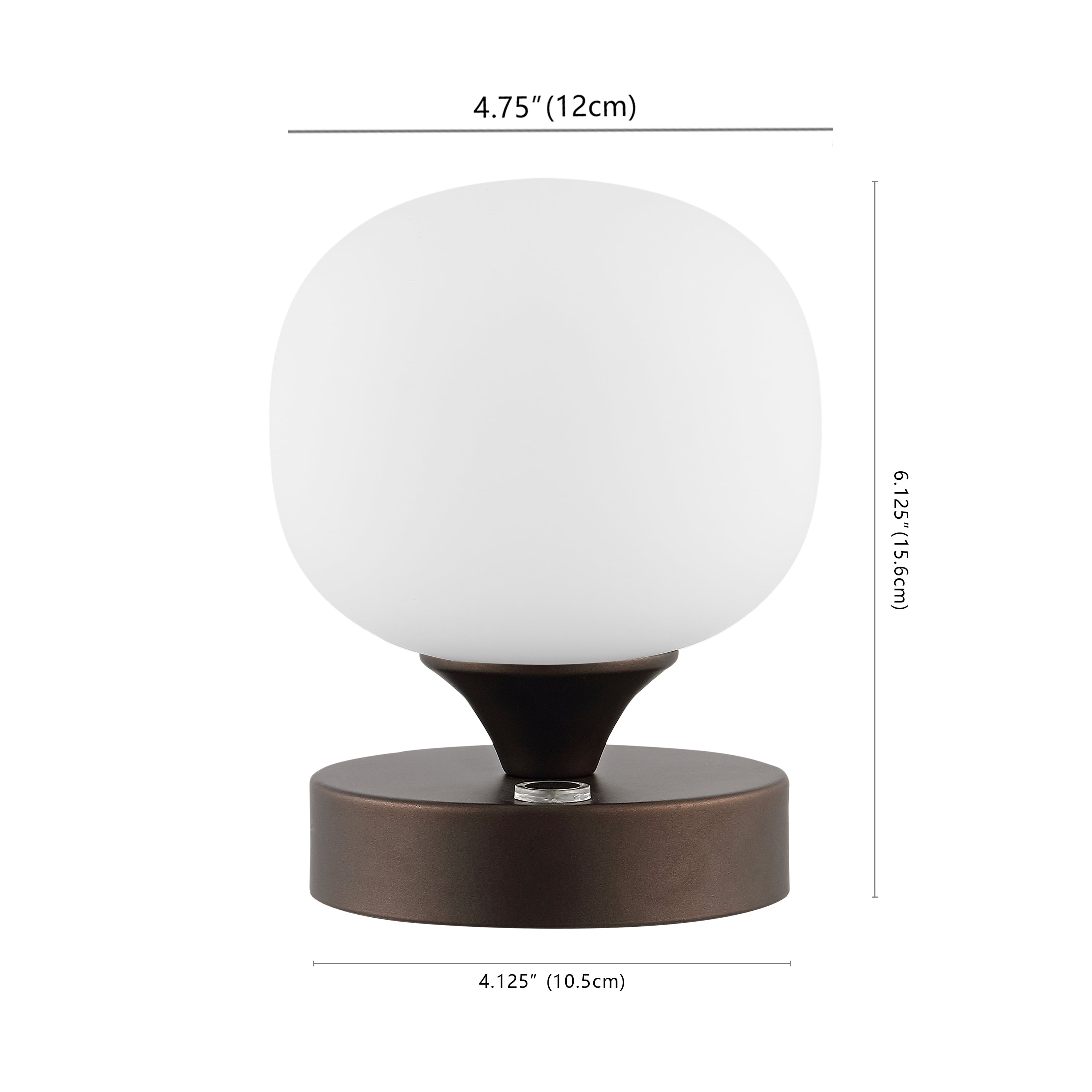 JONATHAN Y Owen 6.13" Bohemian Farmhouse Iron Rechargeable Integrated Portable LED Table Lamp, Oil Rubbed Bronze/White, JYL7112A