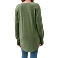 thumbnail image 3 of Women Deep V Neck Long Sleeve Oversized Casual Loose Fit Tunic Tops, 3 of 6