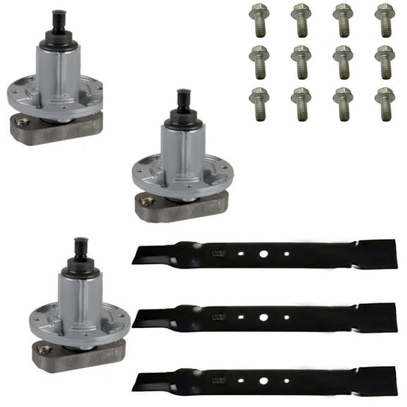 RAParts Deck Kit Blades Spindles Bolts Fits John Deere 48" Cut L120 L130 Mowers
