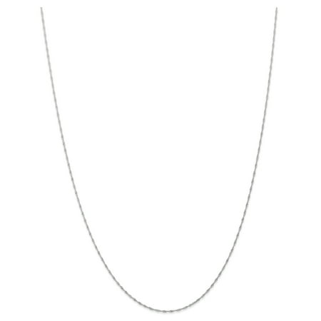 14 Karat White Gold 1mm Singapore Chain Necklace