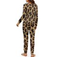 thumbnail image 5 of Tutolipy Leopard Print Pajamas for Women Long Sleeve Sleepwear with Pants Pjs Set Button Down Loungewear with Pockets, S, 5 of 6