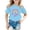 Blue, variant on Girls Birthday Girl Rainbow Print T-Shirt, Short Sleeve Crew Neck Casual Tee for Kids, Cute Birthday Party Top for Daily Wear(Pink,9-10 Years)