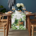 thumbnail image 2 of St. Patrick's Day Table Runner - 108 Inch Long, Kitchen Dining Table Runner Dresser Scarves, Lucky Shamrocks Boots Books Green Plants Farmhouse Decor for Coffee Tables Wedding Party Banquet, 2 of 8