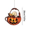 thumbnail image 3 of Ghost Book Light Halloween Decor, 7.87" Hanging Acrylic Reading Lamp with Warm Light, Cute Ghost Reading on Pumpkin Basket Window Decor for Book Lovers Season, 3 of 6