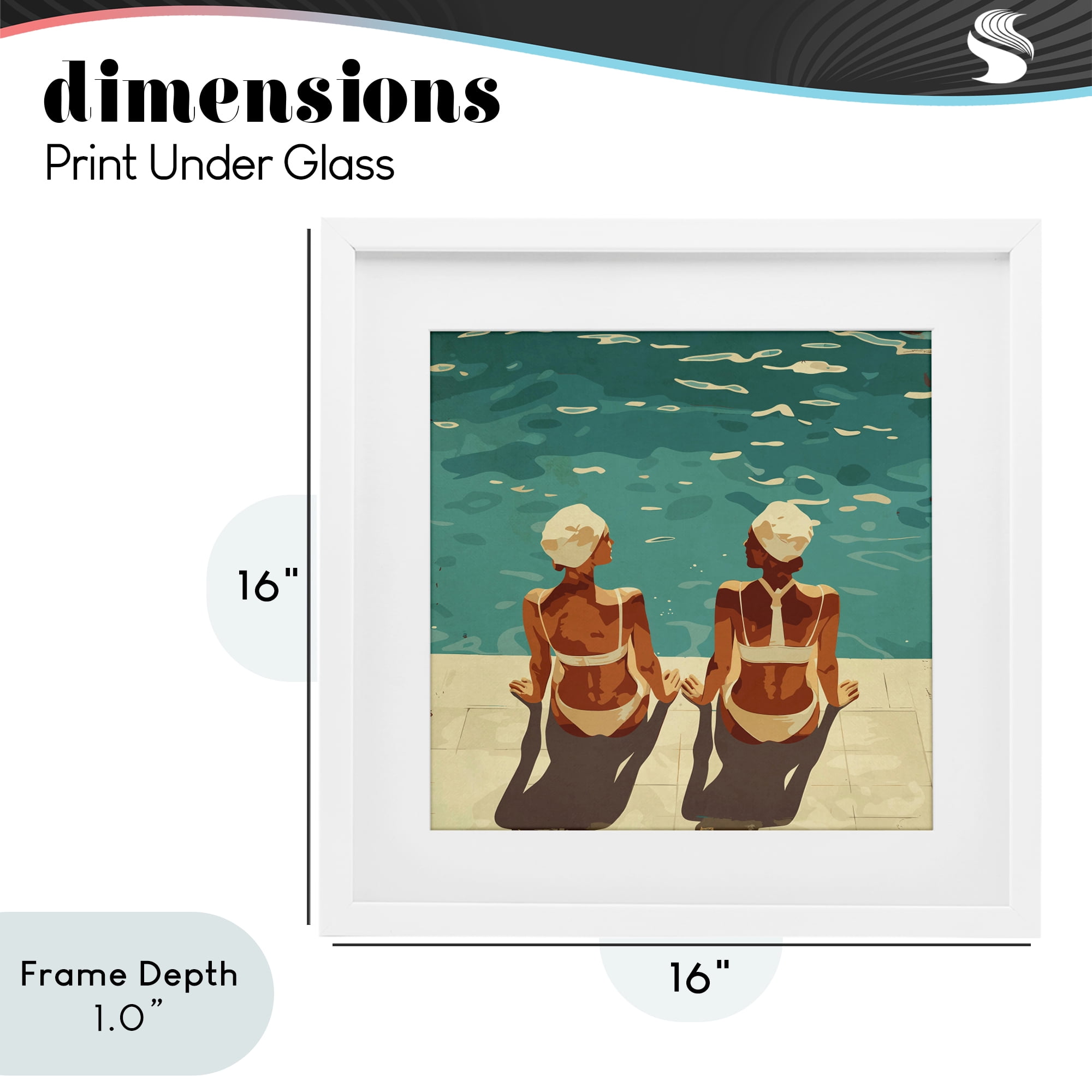 Stupell Industries Swimmer Friends Duo White Framed Print Under Glass, design by Layla Oz