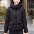 thumbnail image 5 of Fashion Winter Warm Coats for Womens Hooded Plus Size Casual Solid Color Long Sleeve Warm, 5 of 8