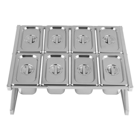 

Peakora Heavy-Duty Stainless Steel Spice Rack – 8 Stackable Food Pans High Load-Bearing Capacity Easy to Clean