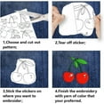 thumbnail image 3 of 4 Sheets Cherries Soluble Embroidery Stabilizers 41pcs Fruit Embroidery Paper with Pre-Printed Sewing Embroidery Stabilizers for Embroidery Hand Sewing Lover Beginners, 3 of 9