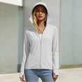 thumbnail image 4 of Uaswgudfs Women's UPF 50+ Sun Protection Hoodie with Extended Wide Brim Hat, Full Zip Lightweight Breathable UV Resistant Hiking Running Golf Athletic Jacket for Outdoor, 4 of 5