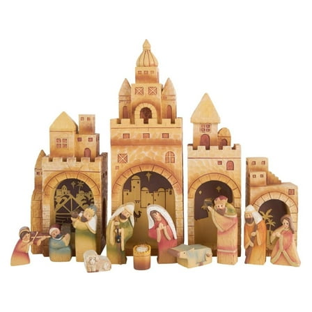 Nativity Village Set - Sets for Christmas Indoor - Manger Scene Decorations - Christmas Nativity - Holy Family Scene - (15 PC Set)