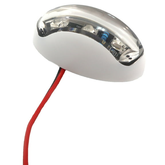 T-H Marine LED-72000-DP Oval Utility and Courtesy Light with Blue LED and White Housing - Clear Lens, Linear Beam