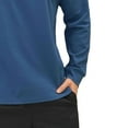 thumbnail image 5 of LNWUY Men's Quarter Zip Shirts Casual Stand Collar Oversized Shirt Long Sleeve Solid Color Workout Athletic Comfy Tops Blue M, 5 of 5