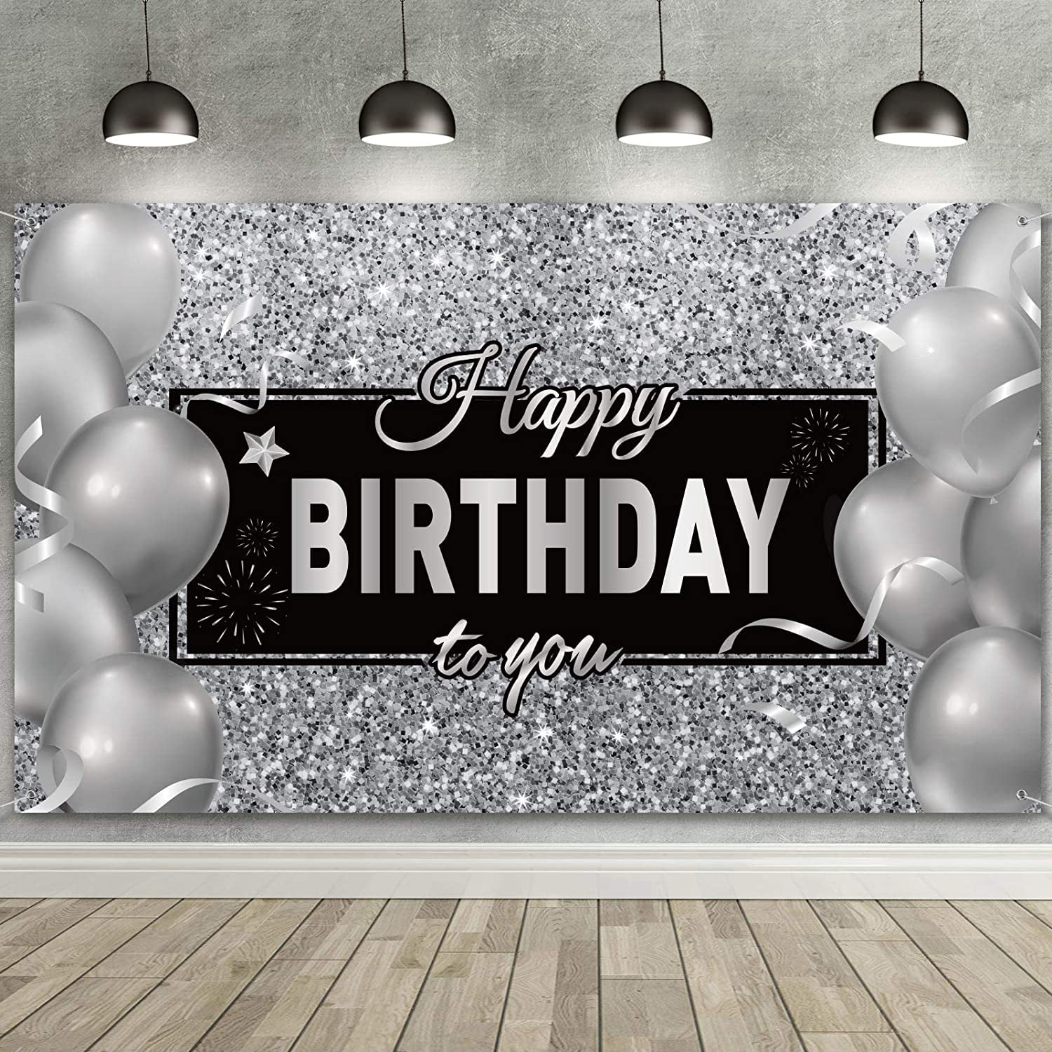72.8 x 43.3 inch Extra Large Fabric Blue 16th Birthday Sign Poster Photography Background Banner with Balloon for 16th Birthday Anniversary Party Decor Supplies Sweet 16th Birthday Backdrop Banner 