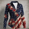 thumbnail image 2 of IWRICH Plus Size Patriotic Shirts for Women USA Flag 4th of July Outfits Button down Long Sleeve Tops Casual V Neck Tunic Blouses 07-Red L, 2 of 3