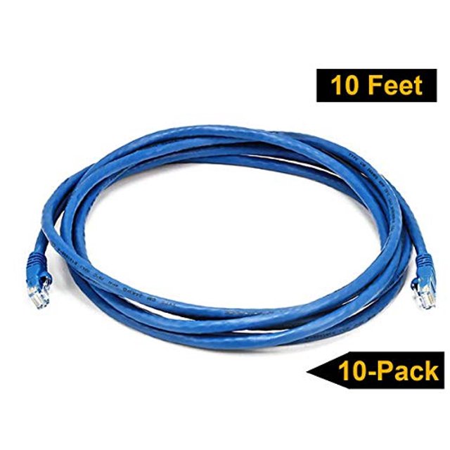 Cable de red Ethernet Patch Cat5e ImbaPrice 10' paquete de 10 azul