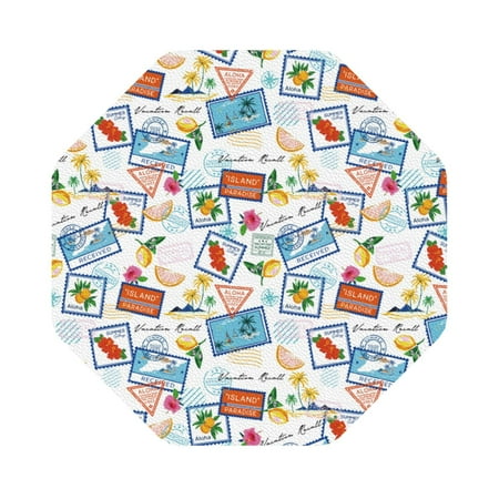 

Matuu Summer Stamp for Cup Coasters Set of 6 Leather Coasters Desk Coasters for Office Measures 4” x 4” Octagon