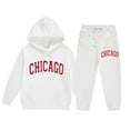 thumbnail image 4 of Kiijoy Big Girls Chicago Print Hoodie Jogger Pants Unisex Casual Outfits, Sizes 8-9, 4 of 6