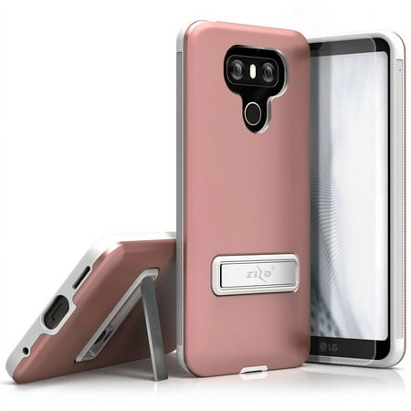 Zizo ELITE Series compatible with LG G6 Case Shockproof Protection with Tempered Glass Screen Protector, Built In Kickstand