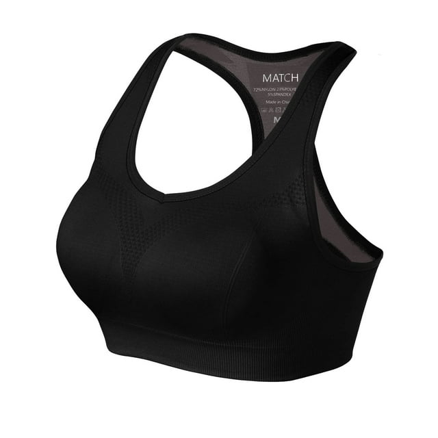 Sostén Deportivo Match con Espalda Racer para Mujer – Tops de Entrenamiento Sin Costuras con Relleno para Yoga, Gimnasio, Correr y Fitness