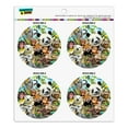thumbnail image 1 of Animal Buddies Selfie Panda Polar Bear Sloth Lemur Toucan Refrigerator Fridge Locker Vinyl Circle Magnet Set, 1 of 4