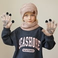 thumbnail image 3 of 1-11 Years Kids Winter Beanie Hat Warm Knit Thick Ski Cap And Scarf Gloves Set for Girls Boys, 3 of 4
