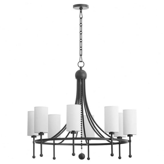 8 Light Bead Chandelier-29 inches Tall and 32.25 inches Wide-Matte Black Finish Bailey Street Home 183-Bel-5048521