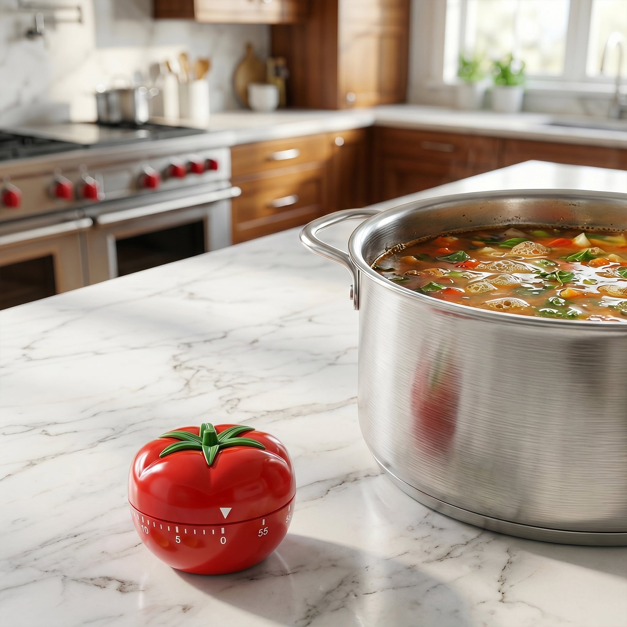 Unique Bargains 60 Minute Kitchen Digital Visual Timer for Students Tomato