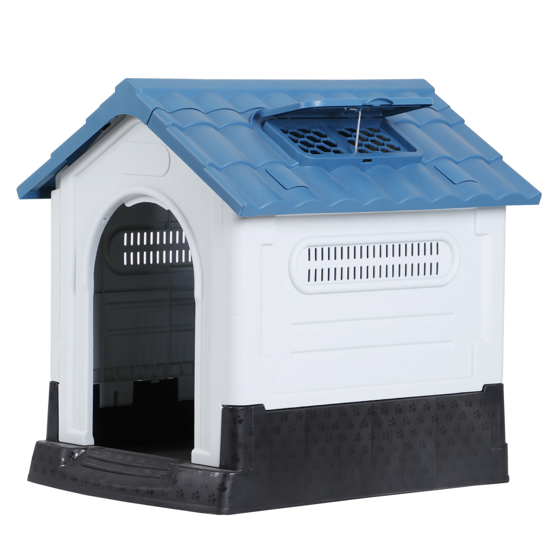 ZENY 26'' Dog House Indoor Outdoor with Adjustable Skylight and Elevated Floor All Weather Pet House for Small Dogs