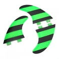 thumbnail image 3 of Green + Black Surfboard Fins,  Set Thruster Surf Thruster, For FCS Longboard, 3 of 8