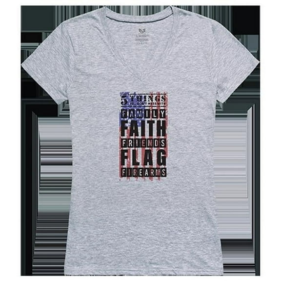 5 Things YDMW 2 Graphic V-Neck T-Shirts, Heather Grey - Large