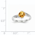 thumbnail image 2 of 14K White Gold Diamond and Citrine Square Ring, 2 of 2