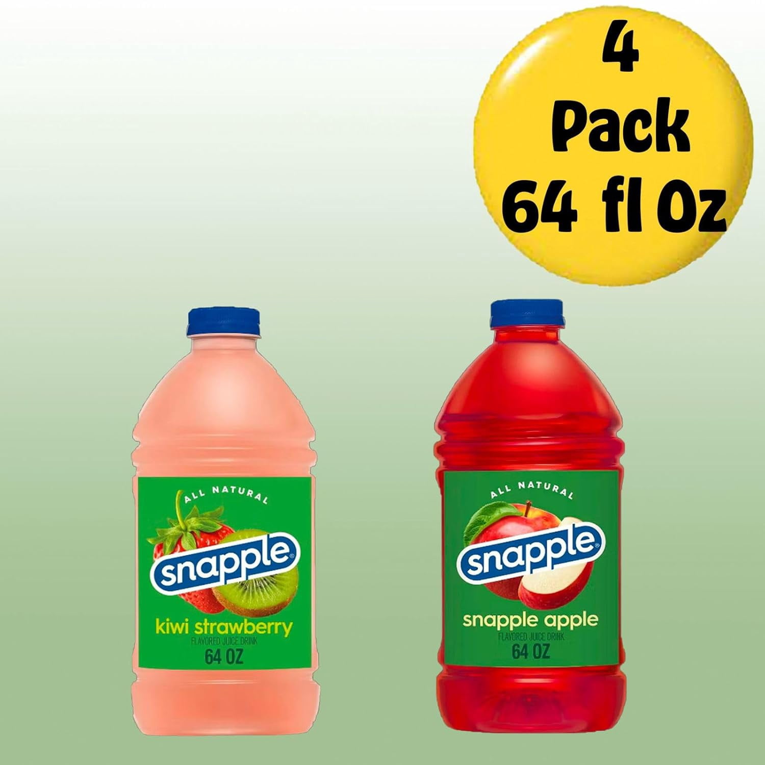 Snapple Variety Collection All Natural Fruit Juice Drink, 64 fl oz Plastic Bottles, 4-Pack