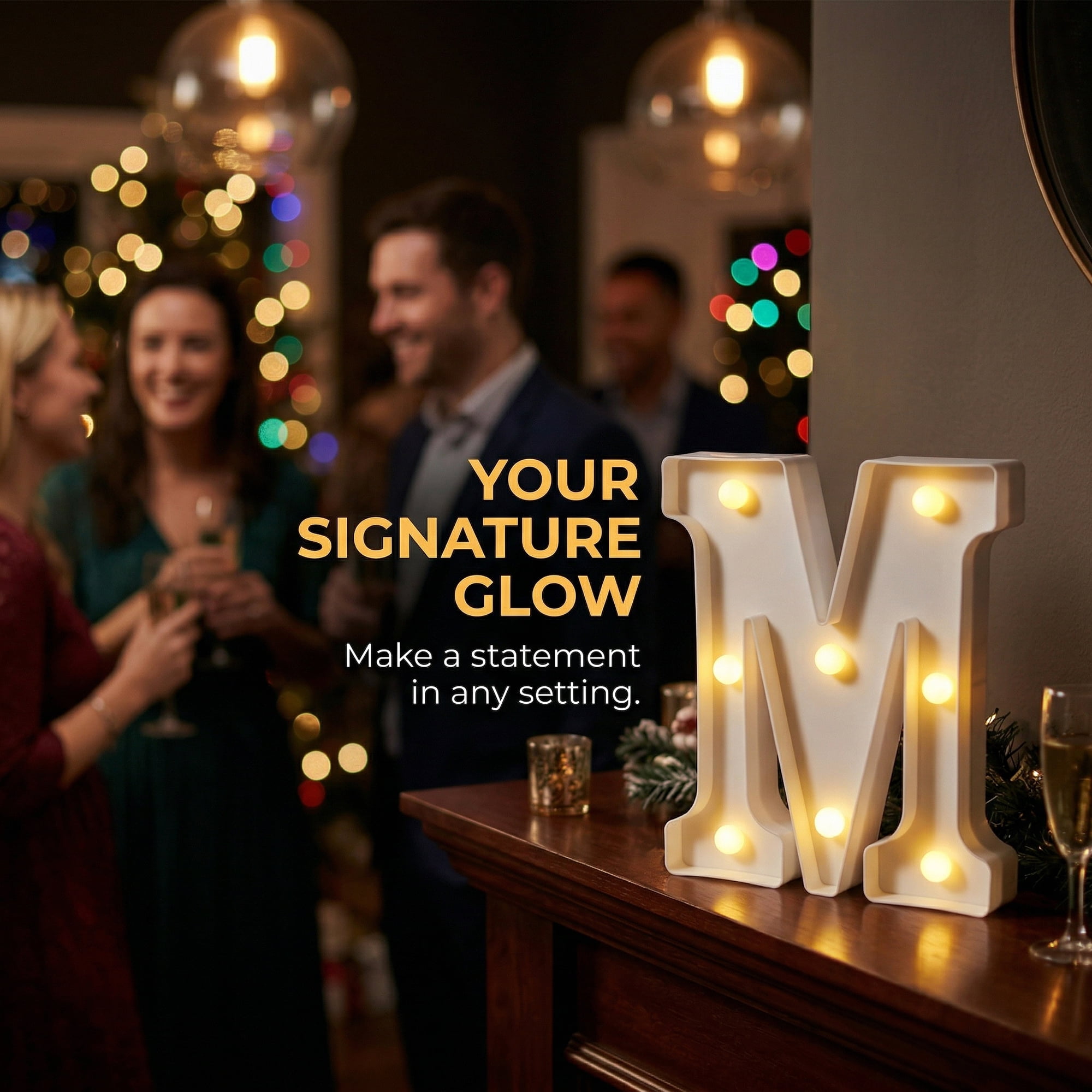 Unique Bargains Marquee Letters With Lights LED Light Up Signs Letter M 5.5"L x 1.3"W x 8.1"H