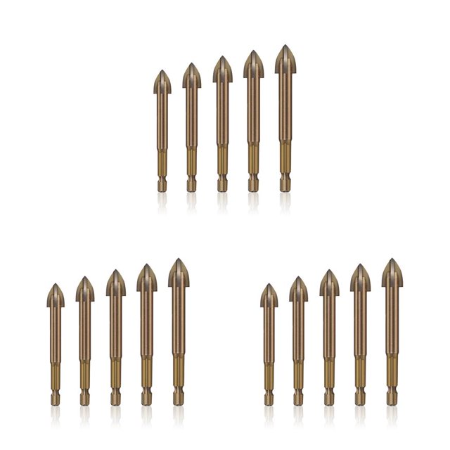 Speravity 5 piezas de brocas de perforación, abridor de agujeros para azulejos, aleación dura, punzonado DIY, herramientas de construcción Triangular Type1 NO1 Speravity CBP182023