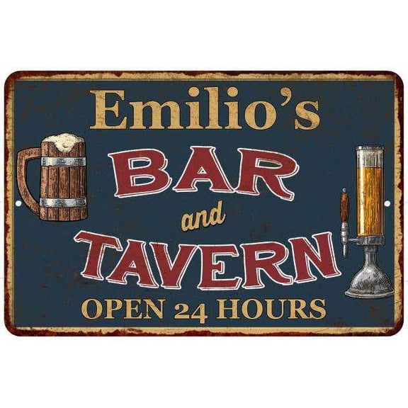 Emilio's Green Bar & Tavern Rustic Sign 8 x 12 High Gloss Metal 208120047501