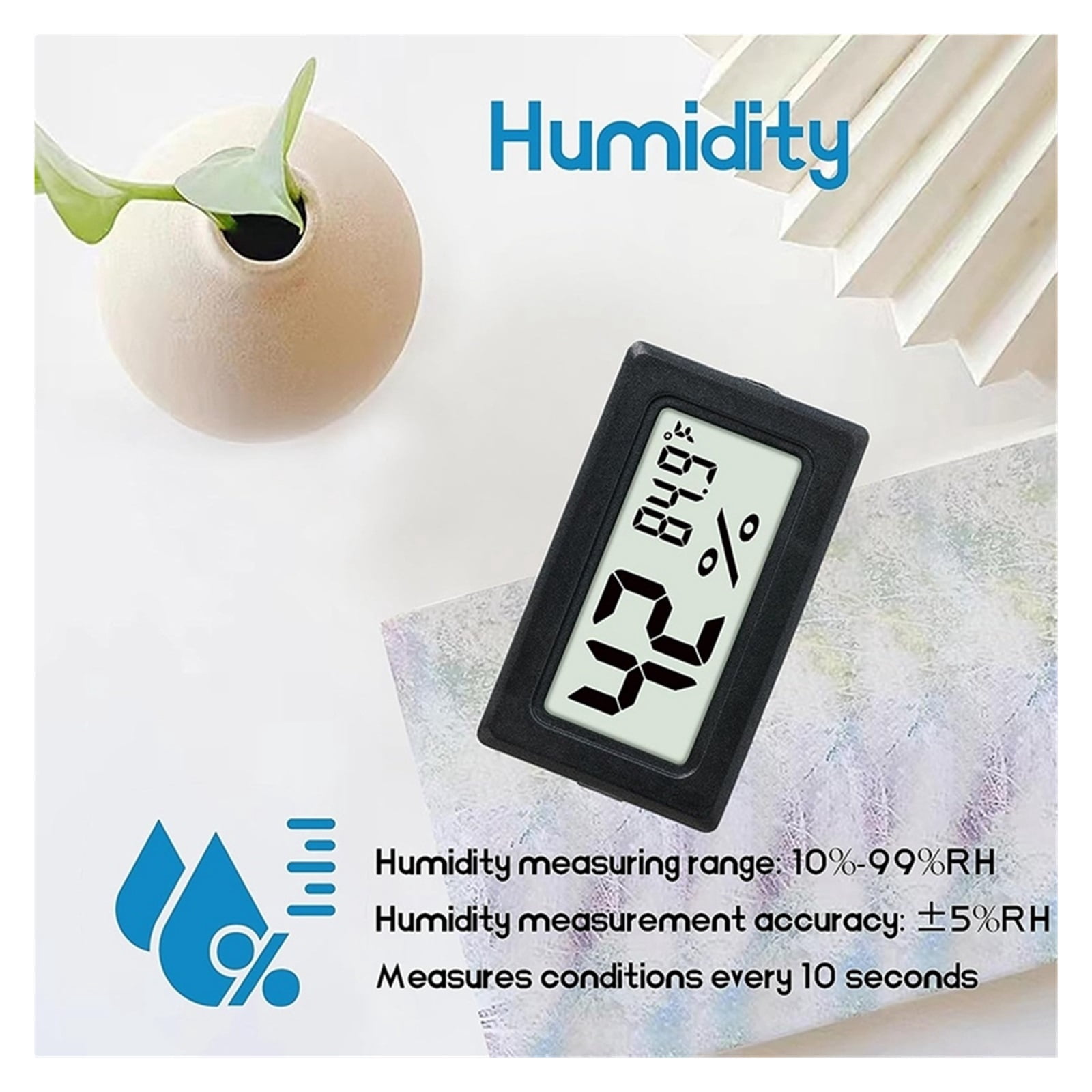 10Pack Mini Hygrometer Indoor Humidity Meter Digital Thermometers with () for Greenhouse,Garden ,Simple Operation